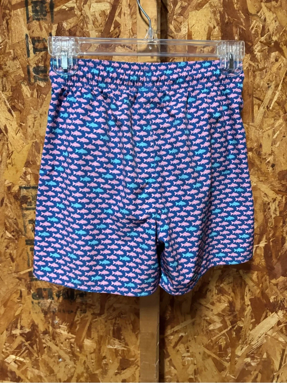 Class Club Navy Swim Shorts with Pink & Light Blue Fish Print